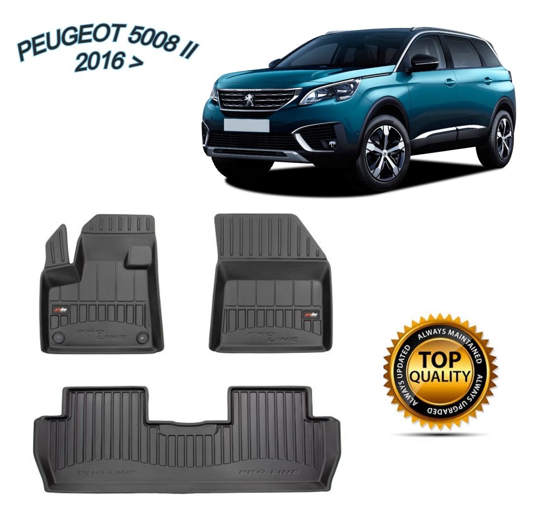 TIPSKI GUMENI PREMIUM 3D TEPISI ZA PEUGEOT 5008 II 2016 